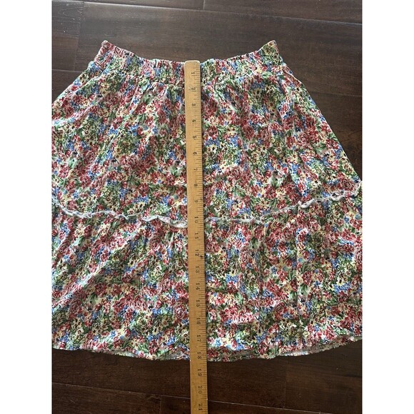 Next Trend Size 28 Mini Ruffle Floral Multicolor Lined Skirt Made In Turkey - Picture 6 of 8